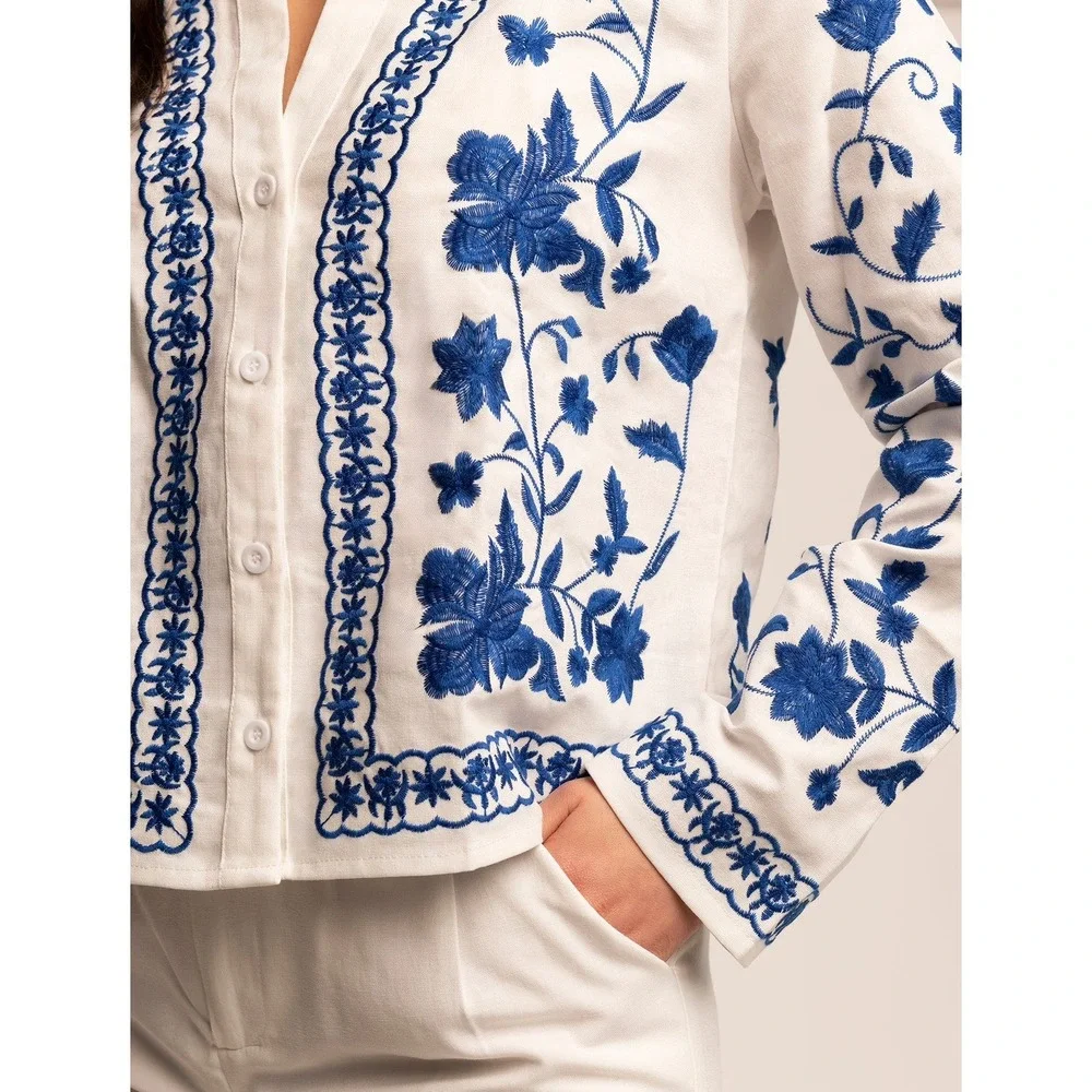 Zara linen embroideriedovershirt
